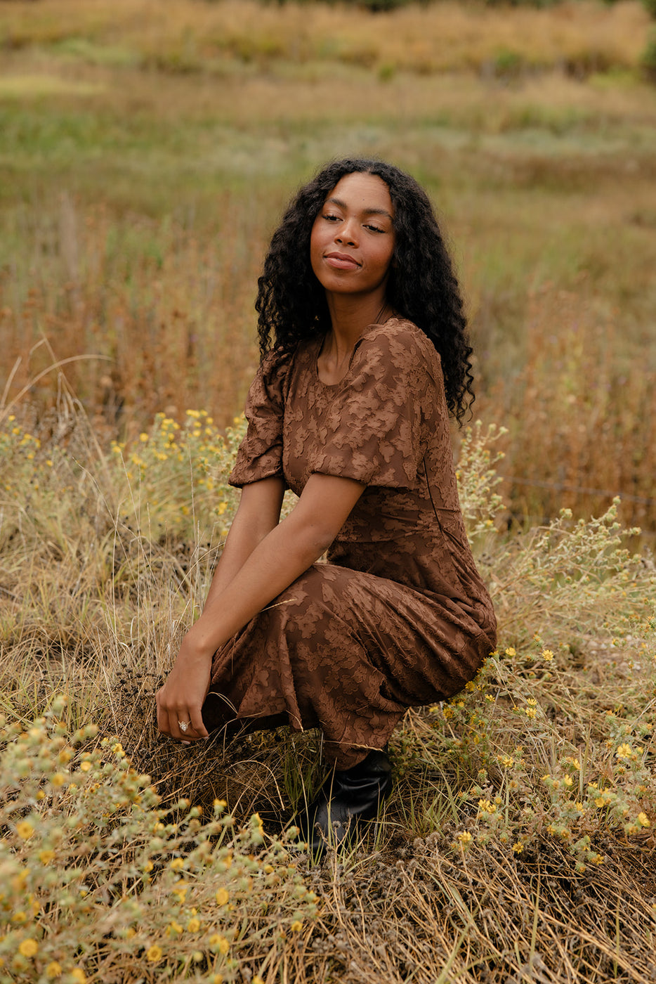 Pressed Petals Floral Embossed Dress