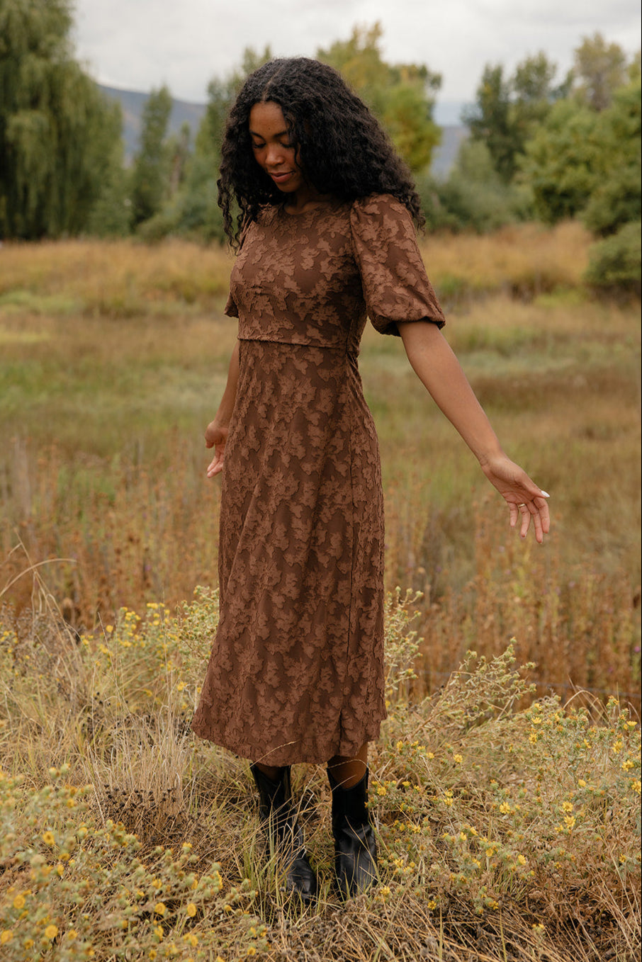 Pressed Petals Floral Embossed Dress