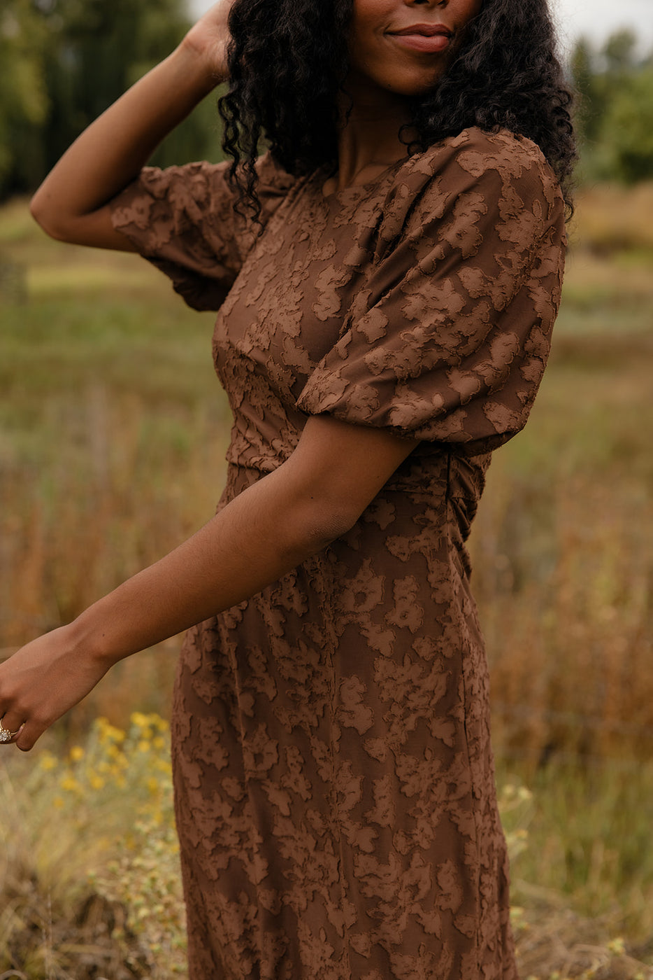 Pressed Petals Floral Embossed Dress