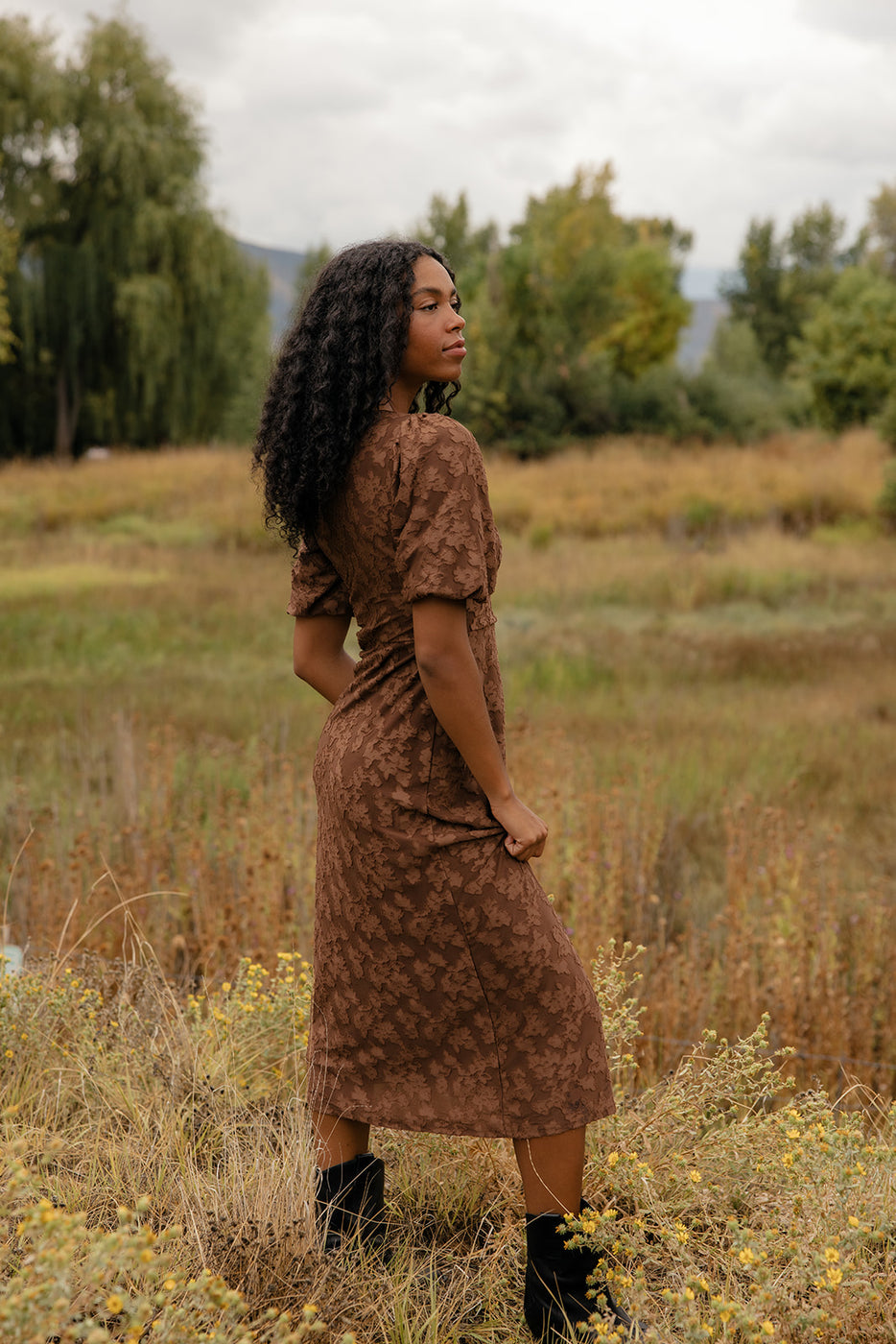 Pressed Petals Floral Embossed Dress
