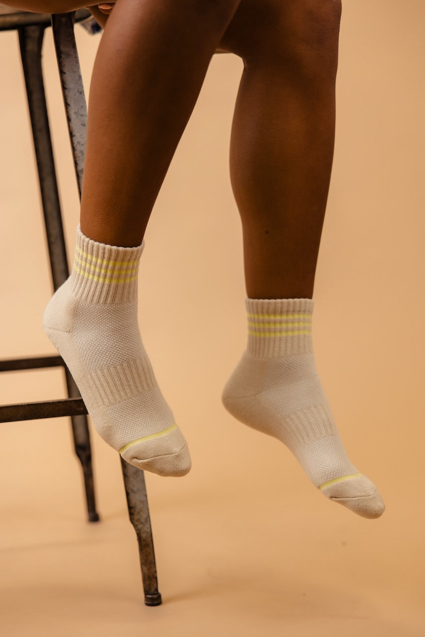 Cream Stripe Socks | ROOLEE