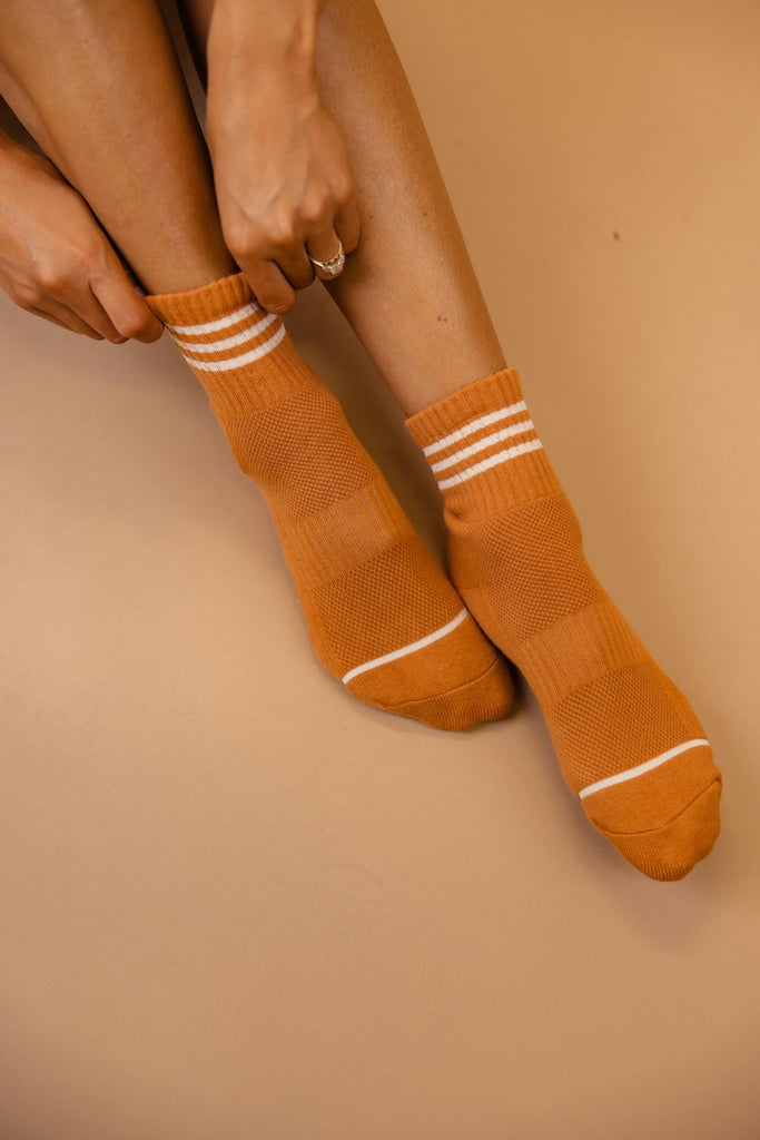 Orange Stripe Socks | ROOLEE