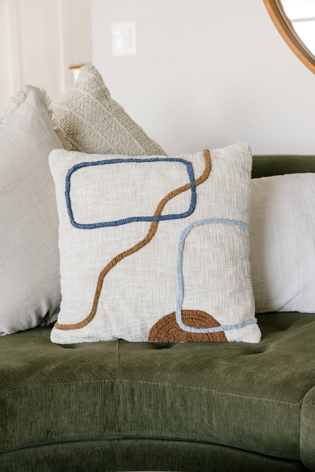 Elliot Embroidered Abstract Pillow
