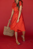 Rosy Posy Button Midi