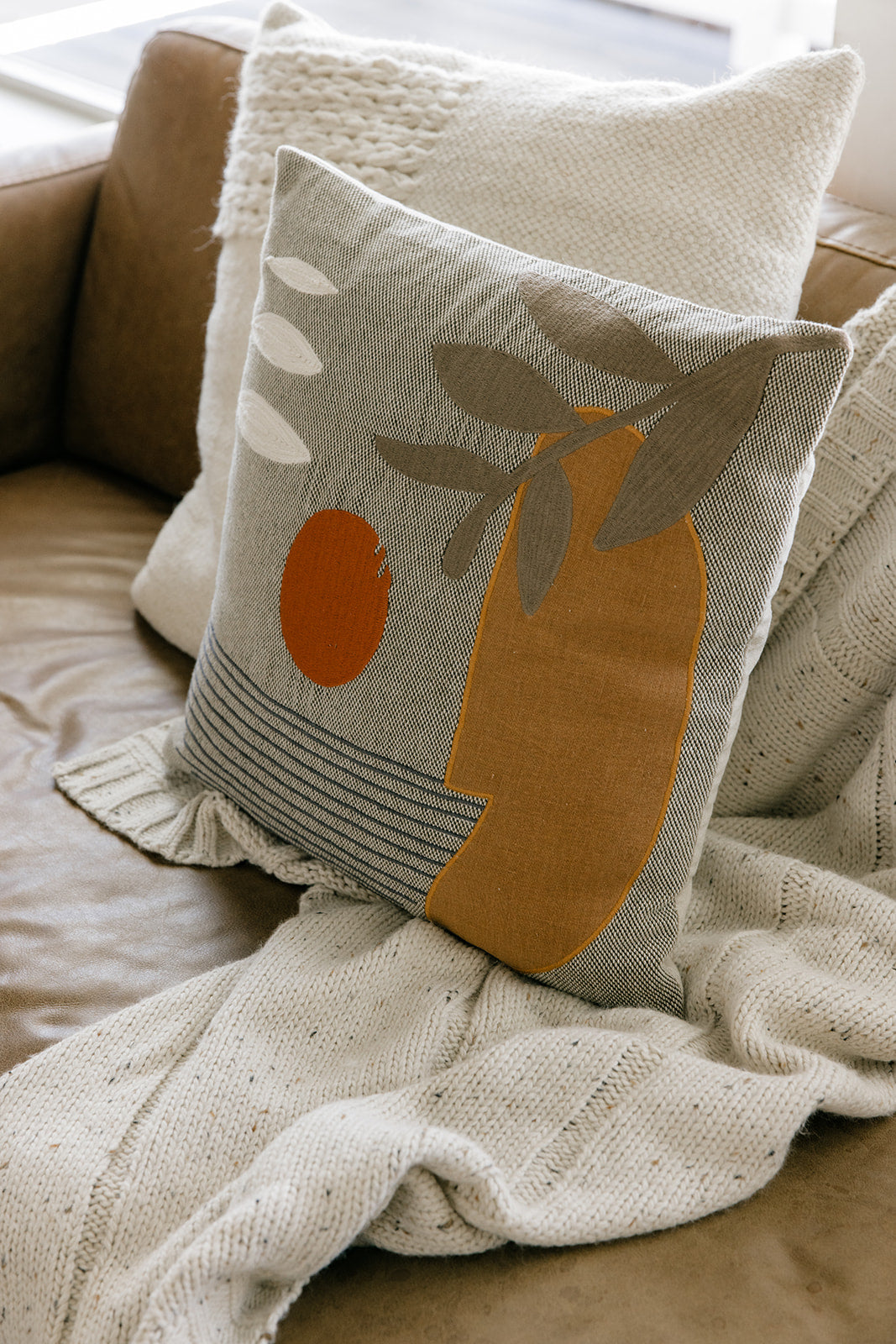 Soleil Embroidered Patchwork Pillow