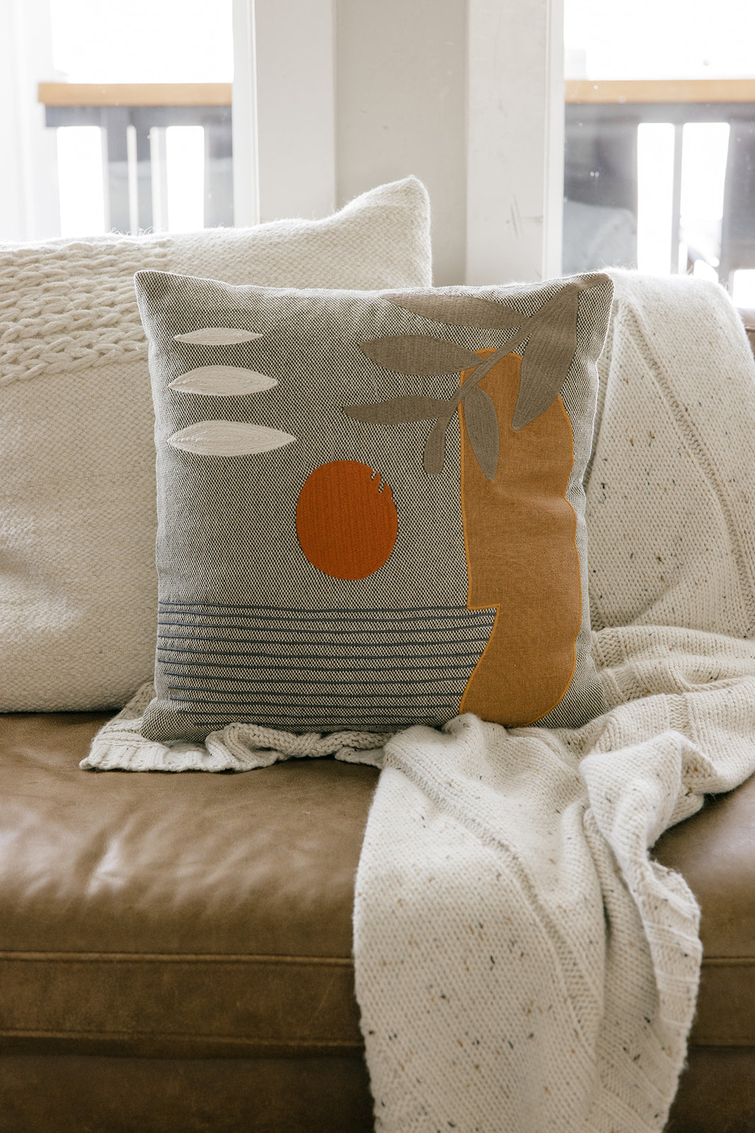 Soleil Embroidered Patchwork Pillow