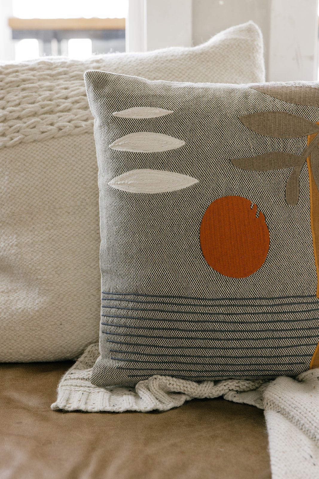 Soleil Embroidered Patchwork Pillow