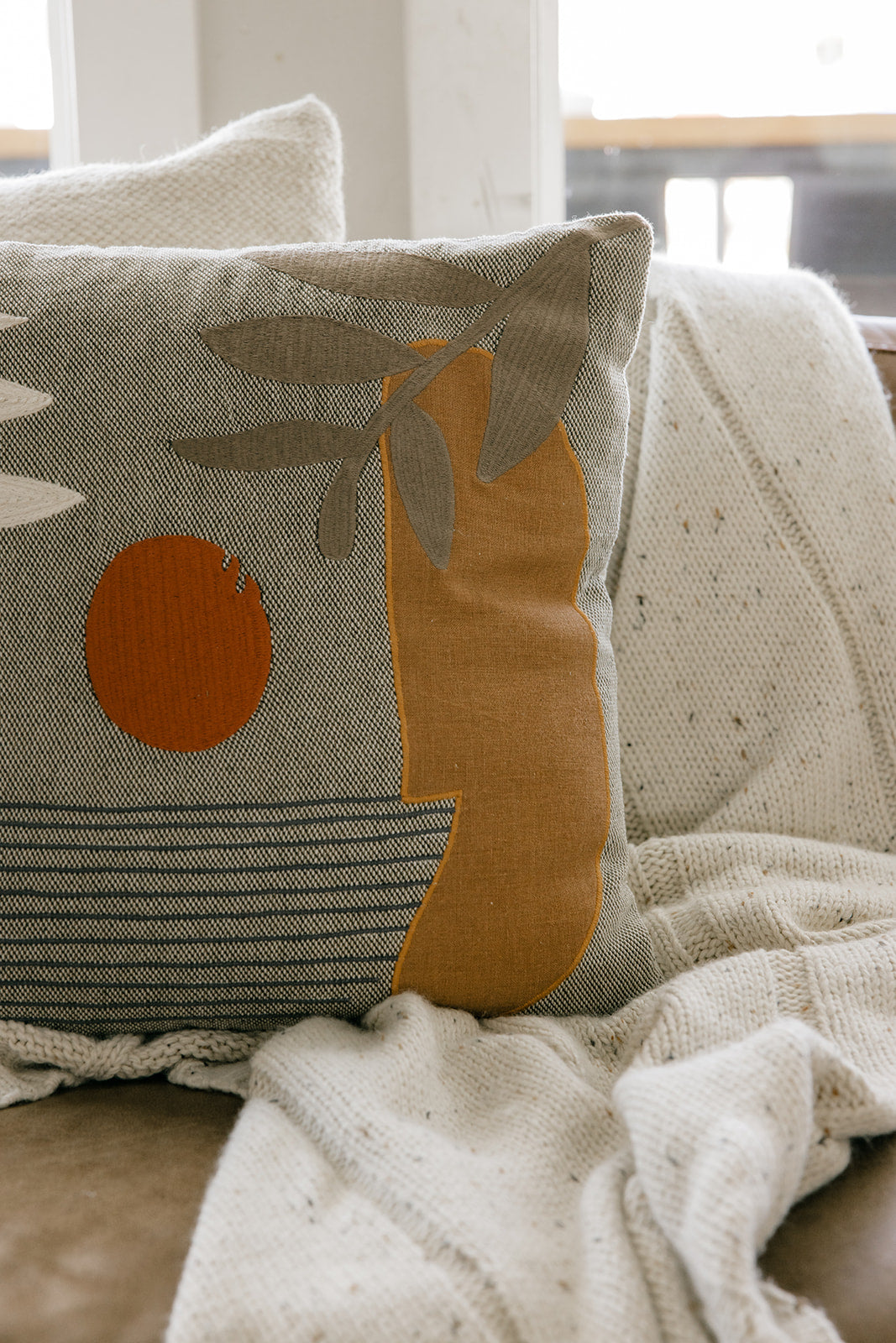 Soleil Embroidered Patchwork Pillow