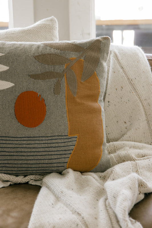 Soleil Embroidered Patchwork Pillow