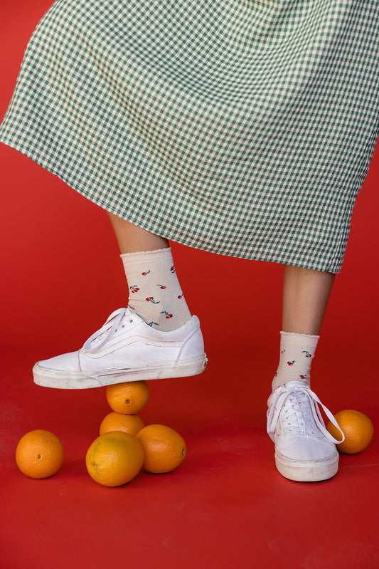 Cherry Tree Crew Socks