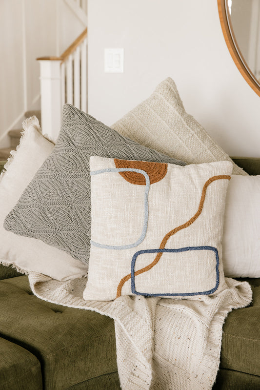 Elliot Embroidered Abstract Pillow