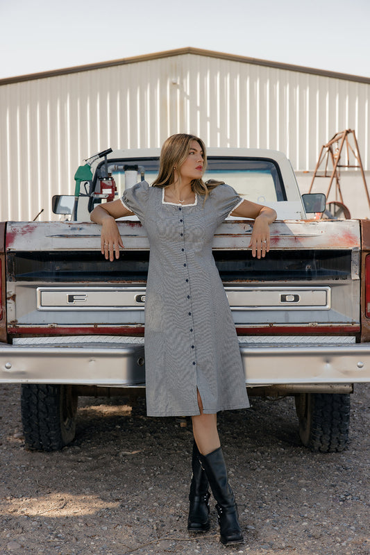 Independence Square Neck Dress