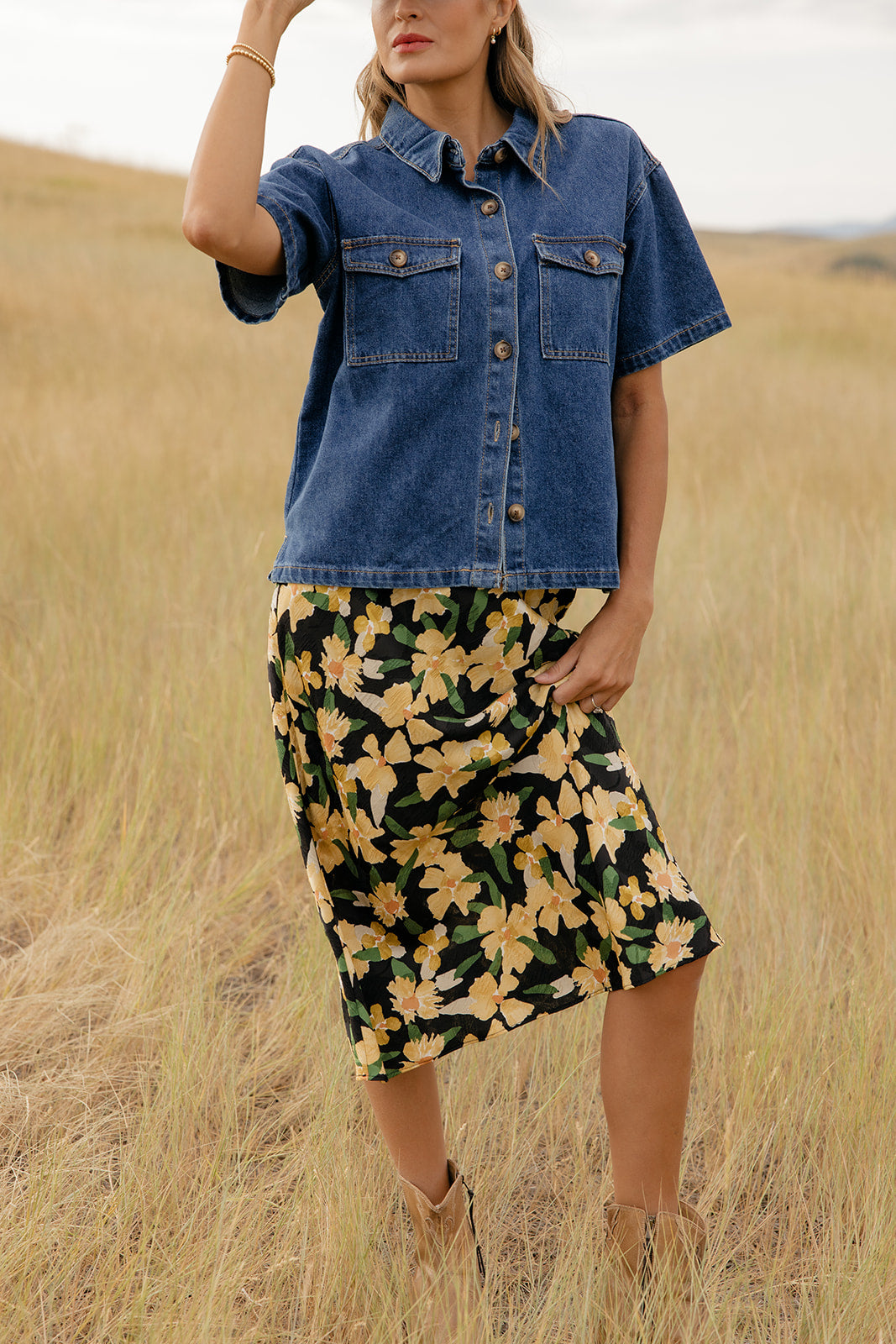 Night Garden Midi Skirt