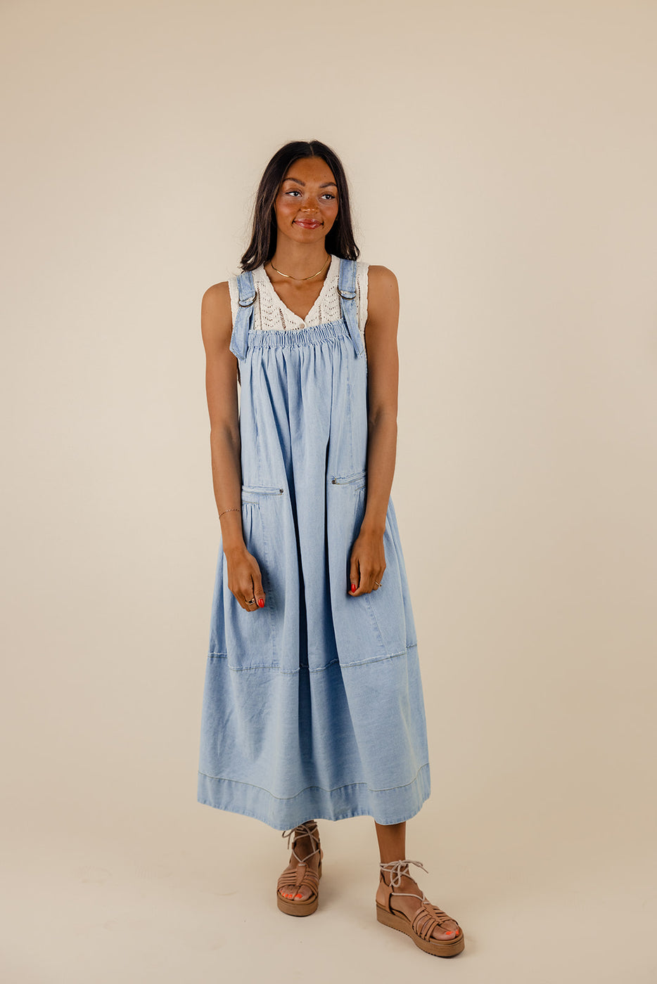 Free People Machu Barrel Midi Dress