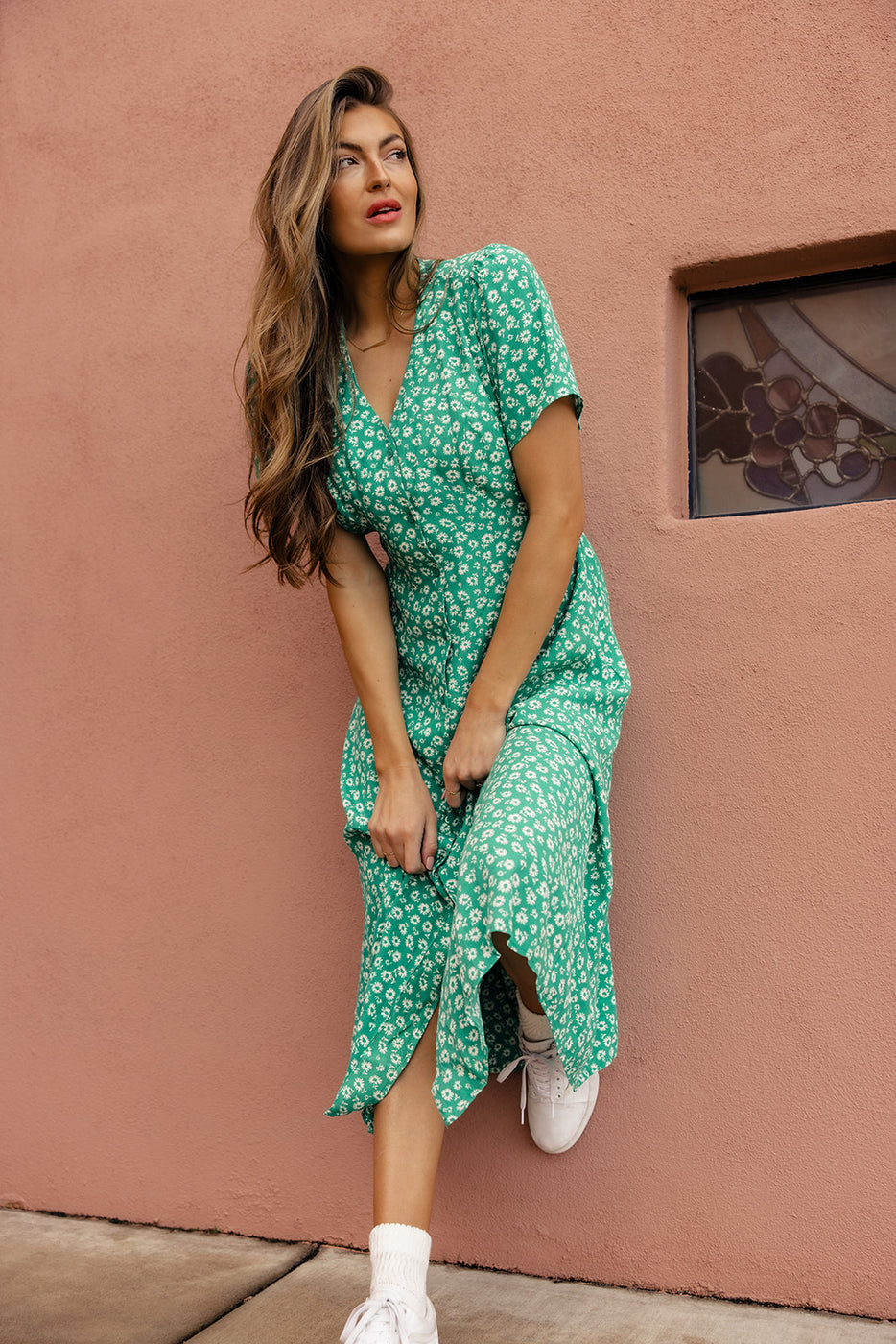 Green Floral Dress | ROOLEE