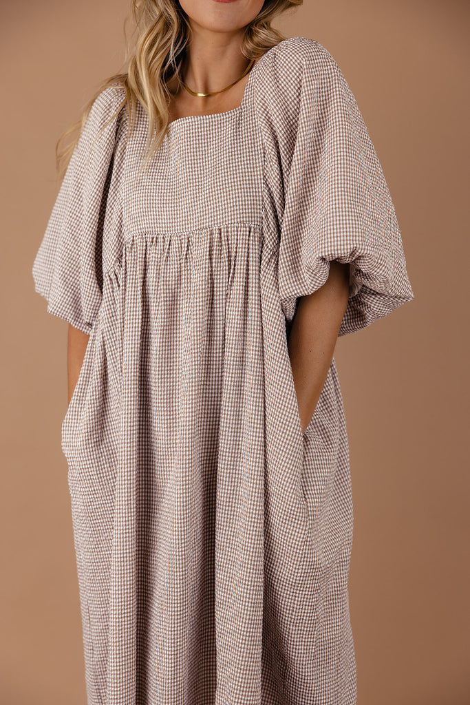 Read Your Mind Gingham Puff Sleeve Dress