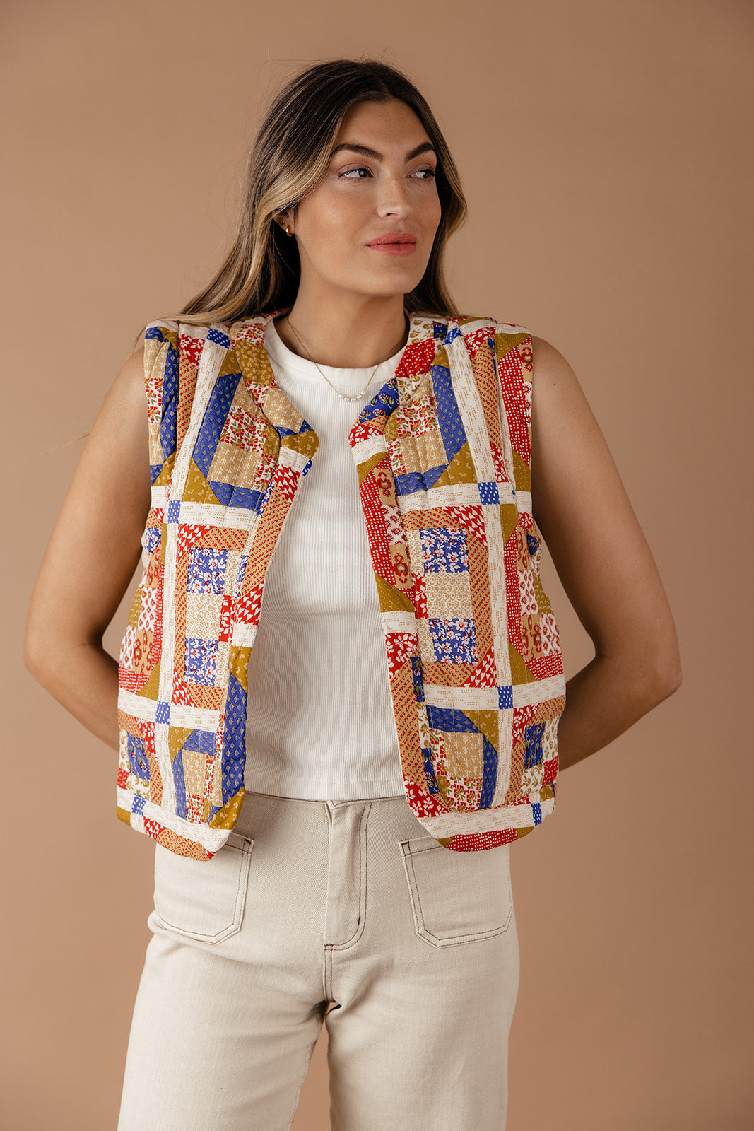Kim Patchwork Puff Quilted Vest