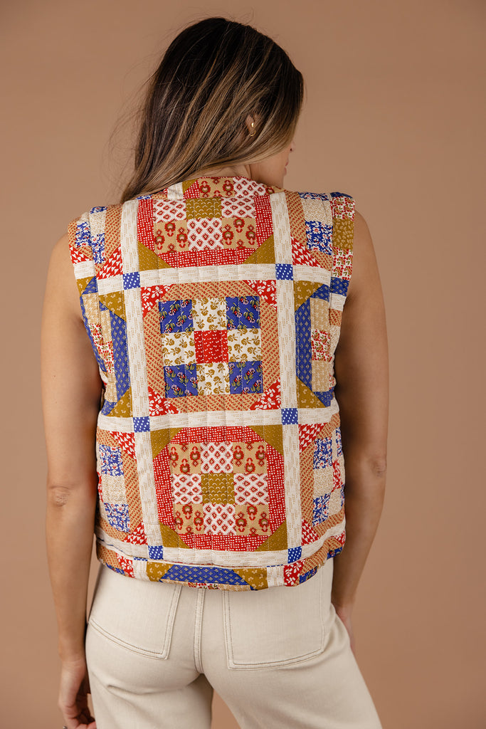 Kim Patchwork Puff Quilted Vest