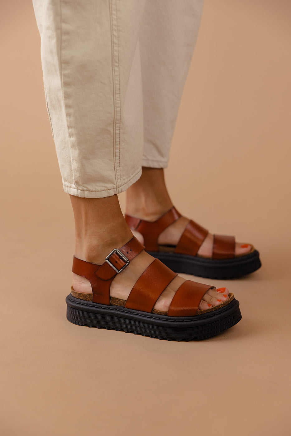 a person wearing sandals