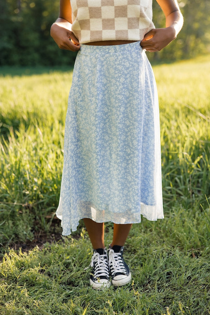 Floral Midi Skirt | ROOLEE