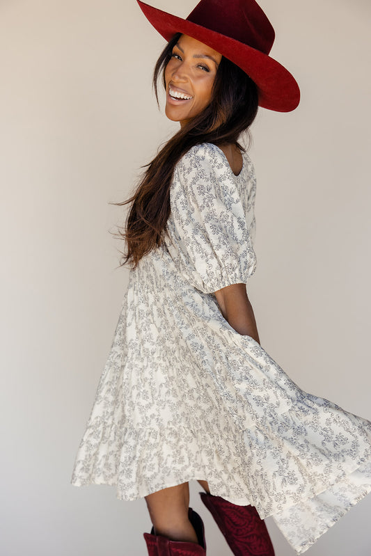 Before Dusk Puff Sleeve Dress