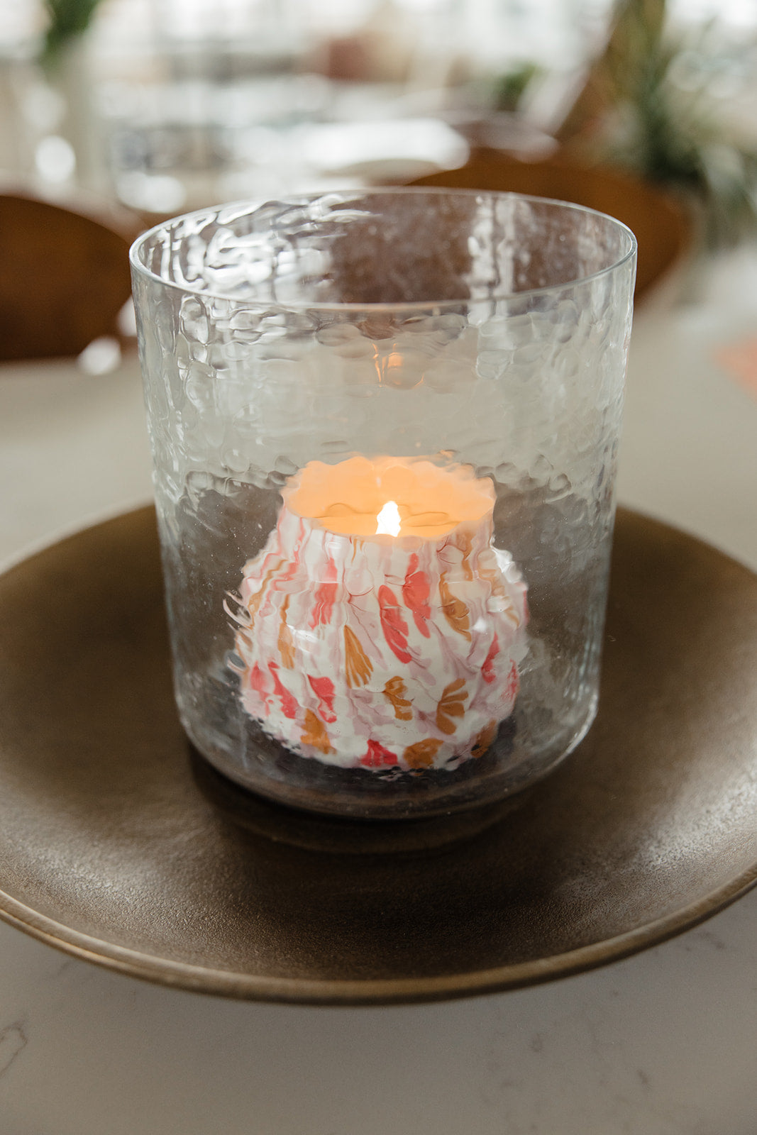 Capri Blue Pattern Play Pineapple Flower Candle