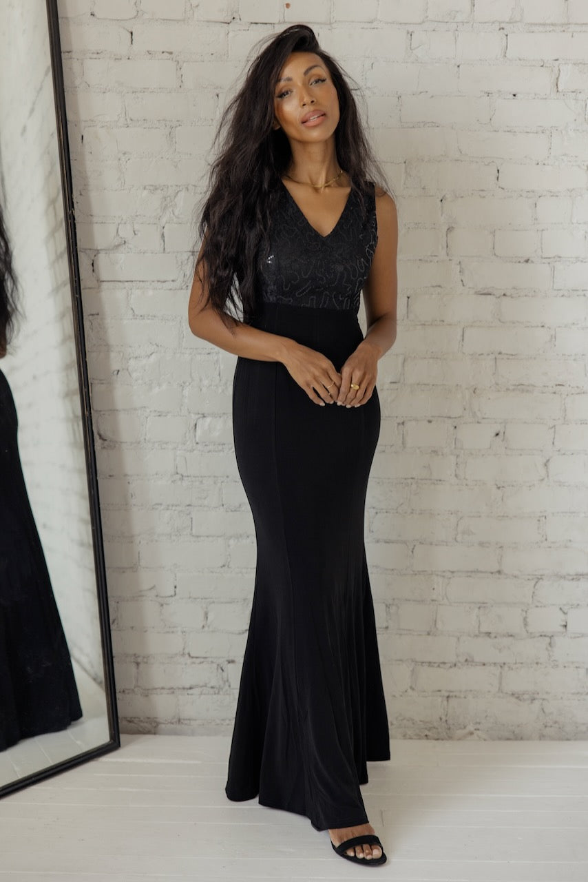 Black Sequin Dress | ROOLEE