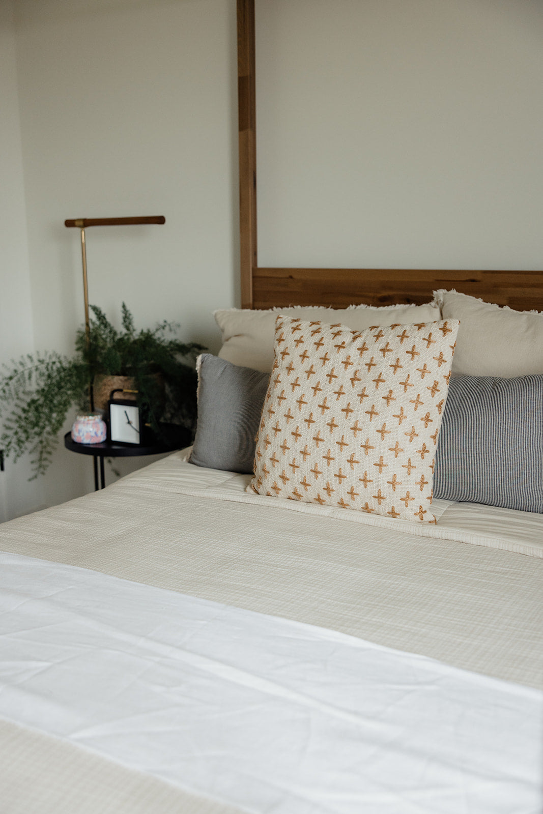 Sparrow Cross Embroidered Pillow