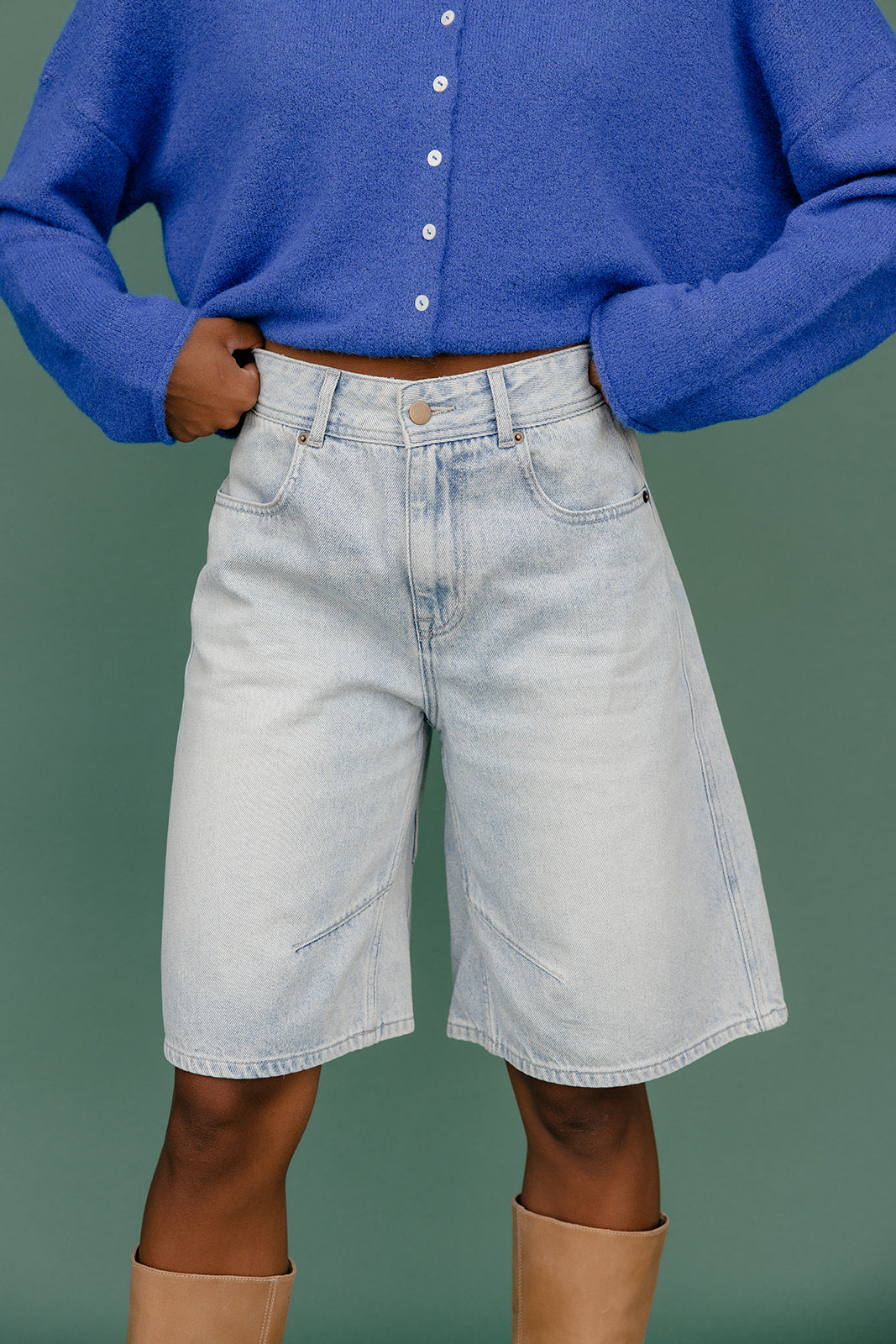 Jax Wide Leg Denim Shorts