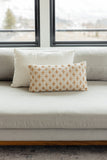 Sparrow Cross Embroidered Lumbar Pillow