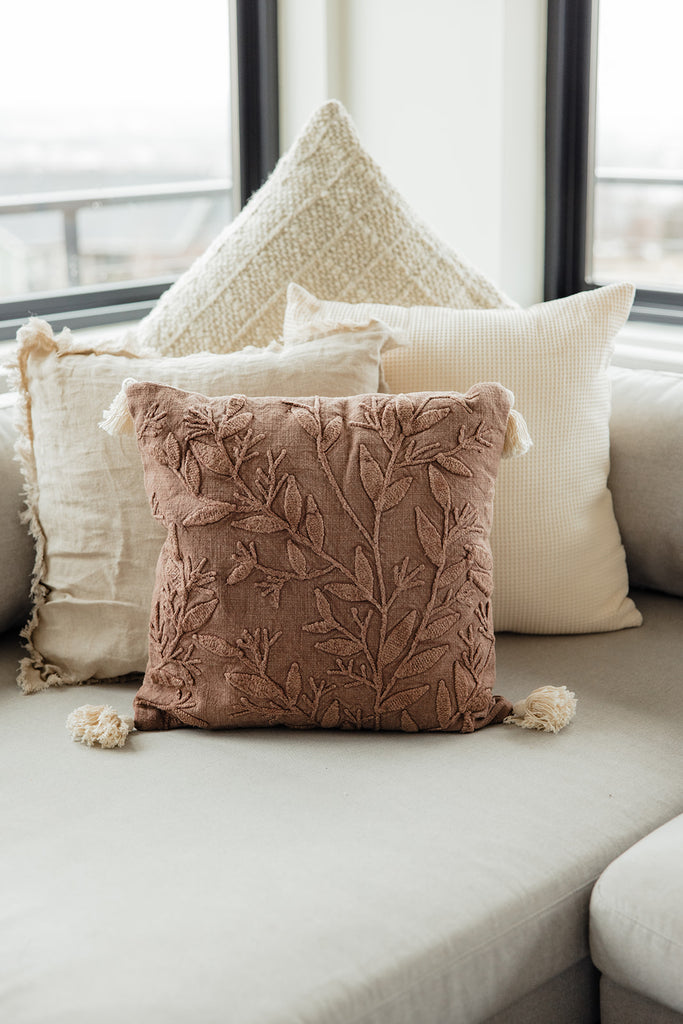 Starling Embroidered Pillow