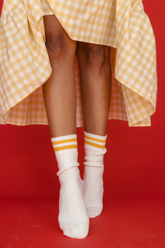 Yellow Submarine Striped Socks