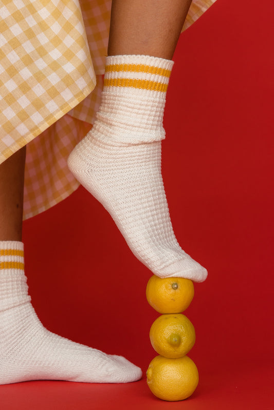 Yellow Submarine Striped Socks