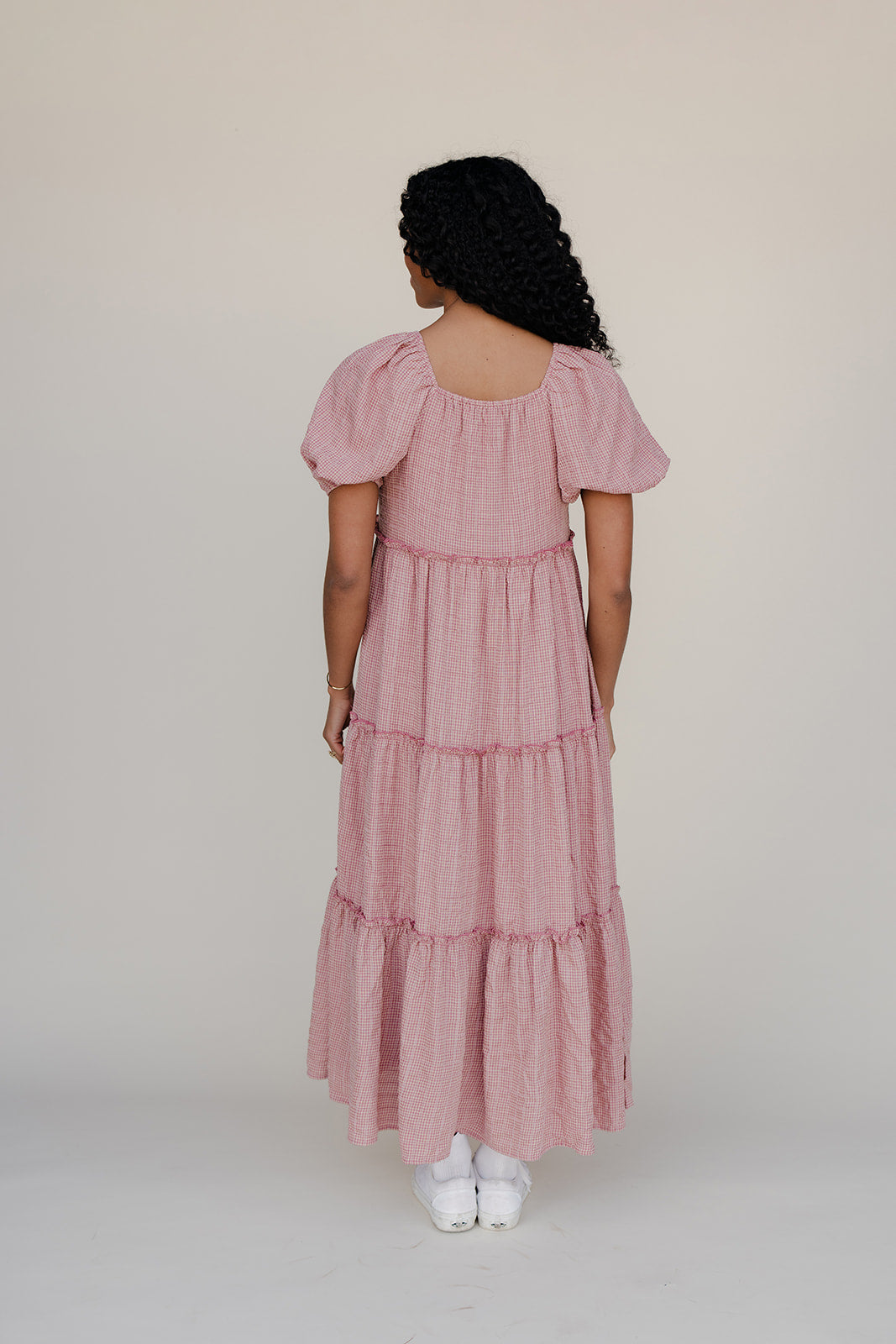 Audie Gingham Tiered Maxi