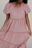 Audie Gingham Tiered Maxi