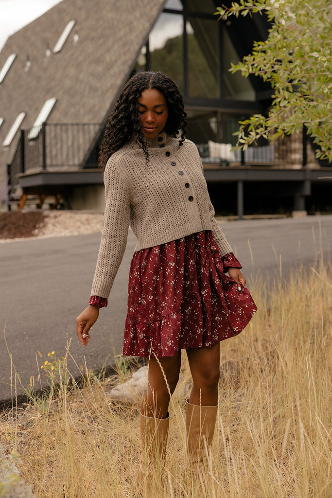 Wildberry Bloom Ruffle Sleeve Dress