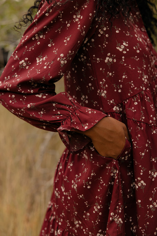Wildberry Bloom Ruffle Sleeve Dress
