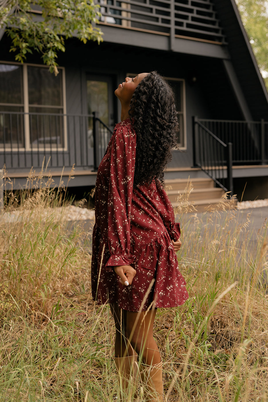 Wildberry Bloom Ruffle Sleeve Dress