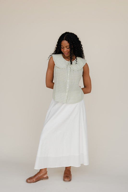 Gingham Charm Collared Tank