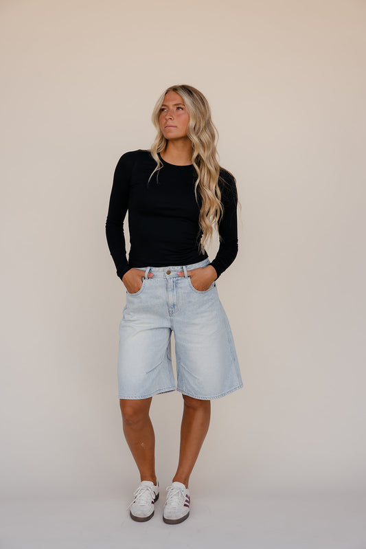 Jax Wide Leg Denim Shorts