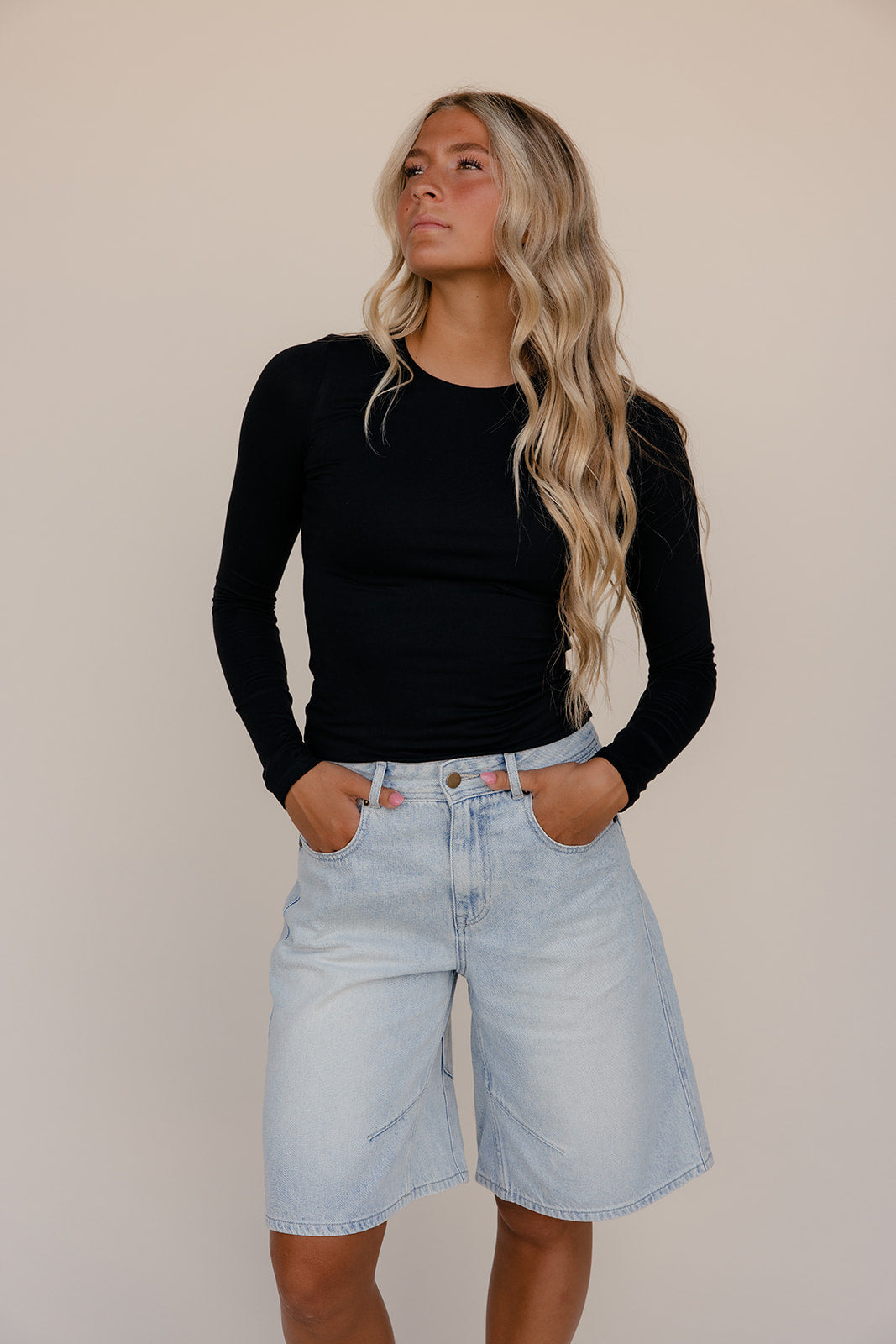 Jax Wide Leg Denim Shorts