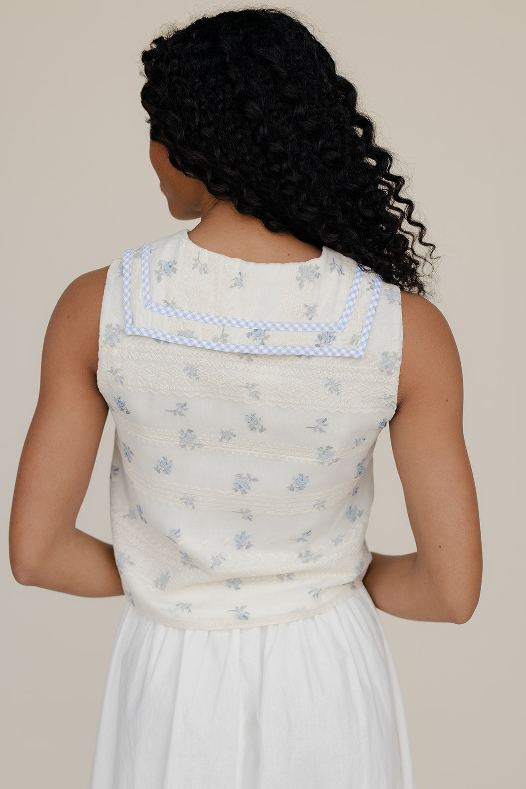 Forget Me Not Collared Tank