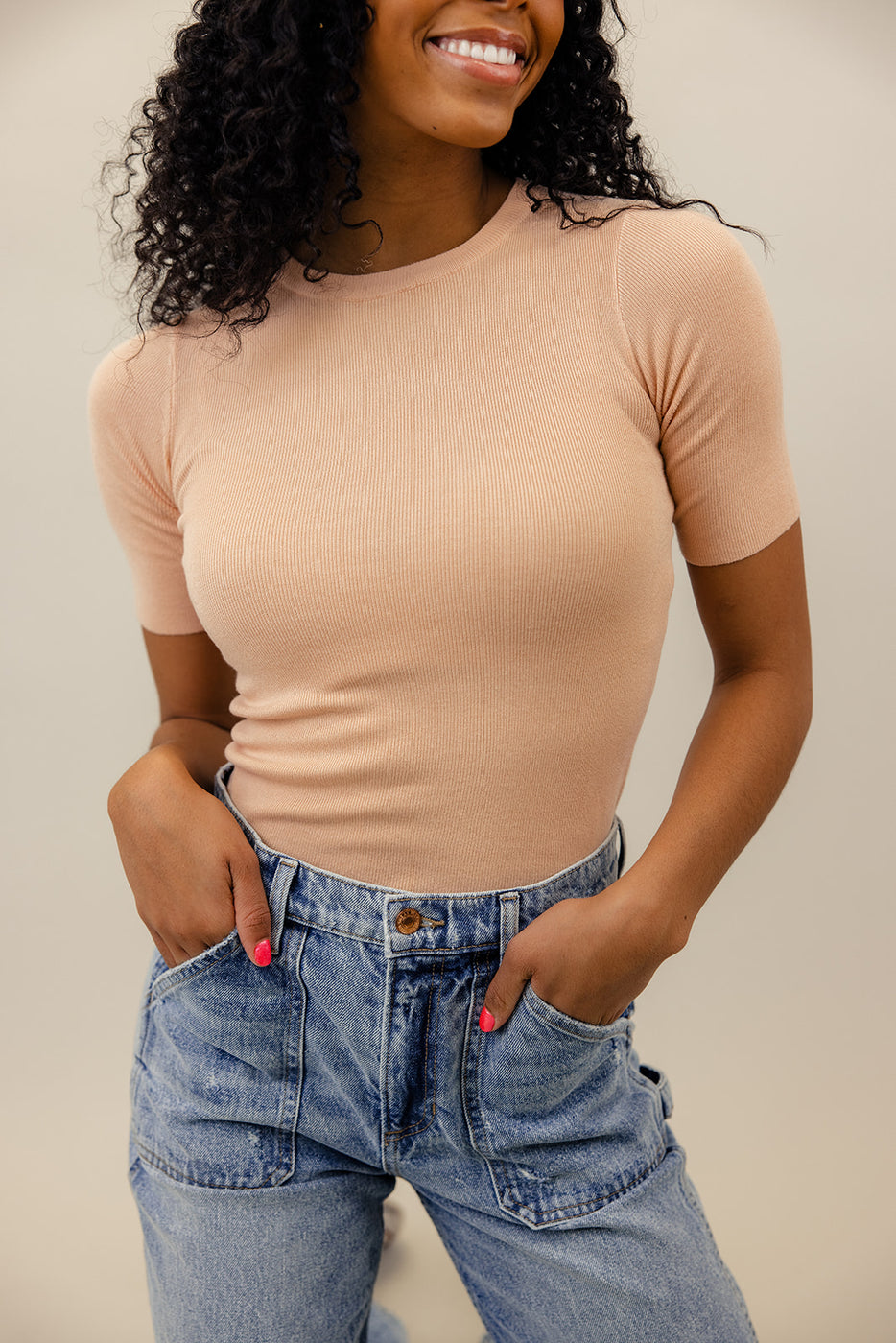 Peach Knit Top | ROOLEE