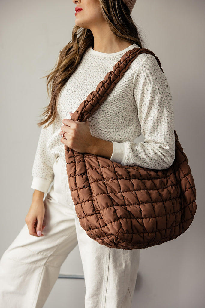 Brown Quilted Bag | ROOLEE
