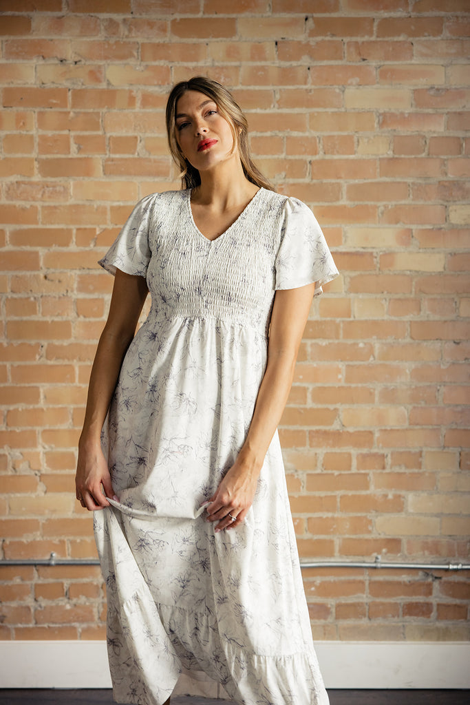 Flutter Sleeve Maxi Dress | ROOLEE