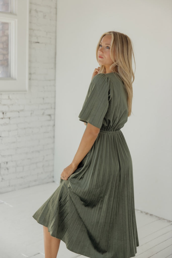 Pleated Velvet Dress | ROOLEE