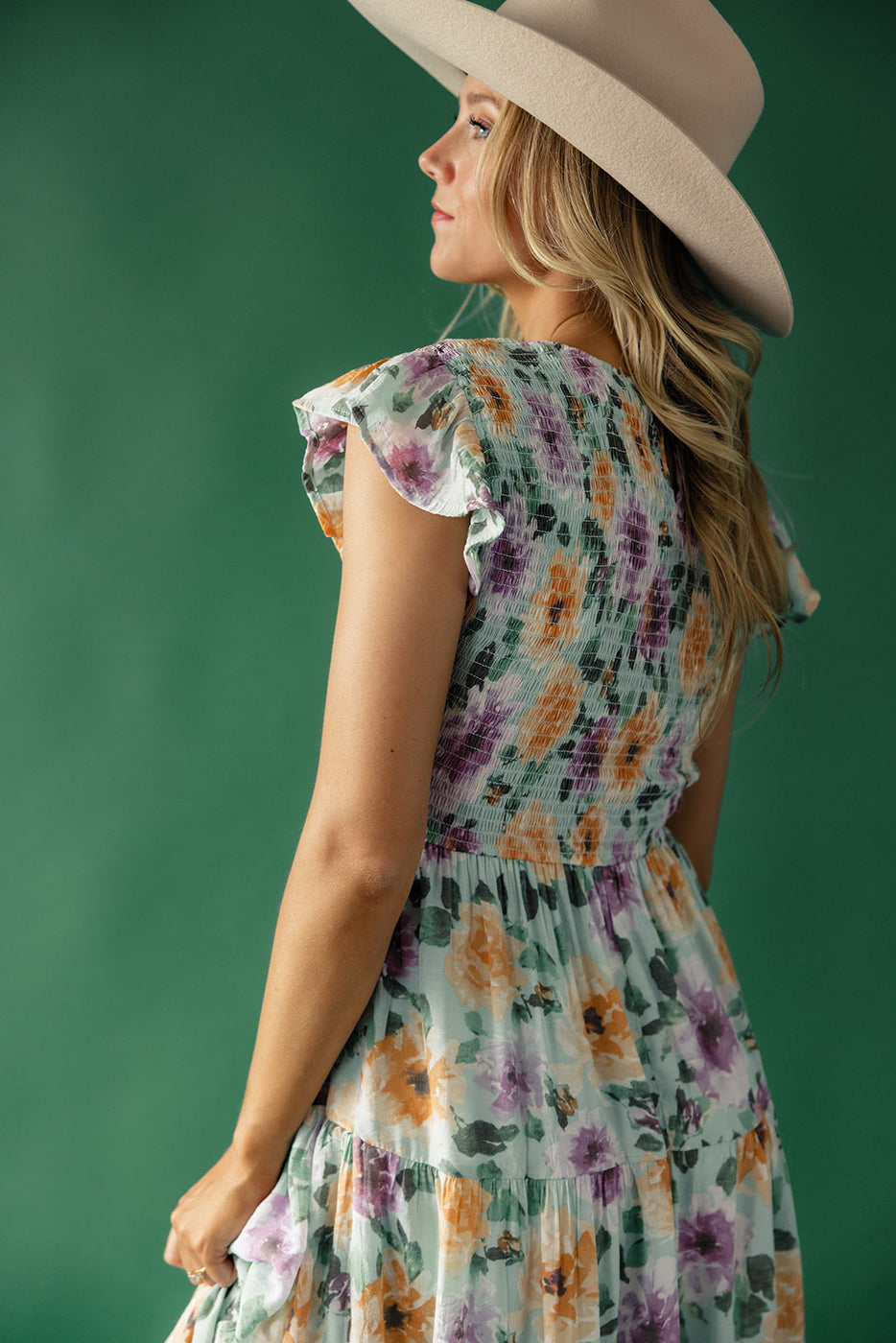Flutter Sleeve Midi Dress | ROOLEE