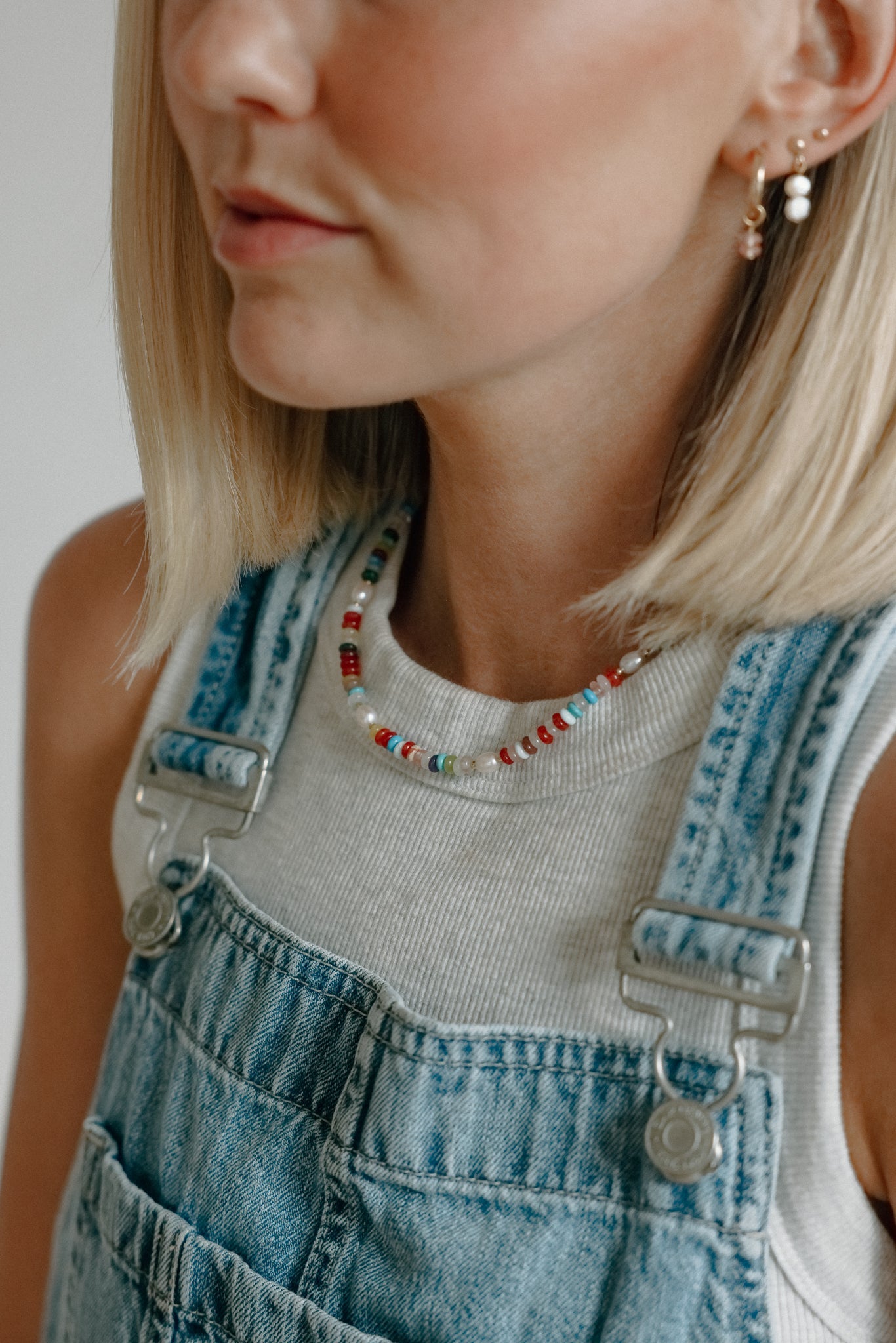 Mixed Gemstone + Pearl Necklace