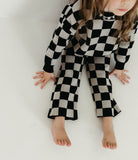 Knit Pant Set | Black Checkerboard