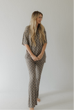Short Sleeve Women's Bamboo Pajama | Faded Checkerboard
